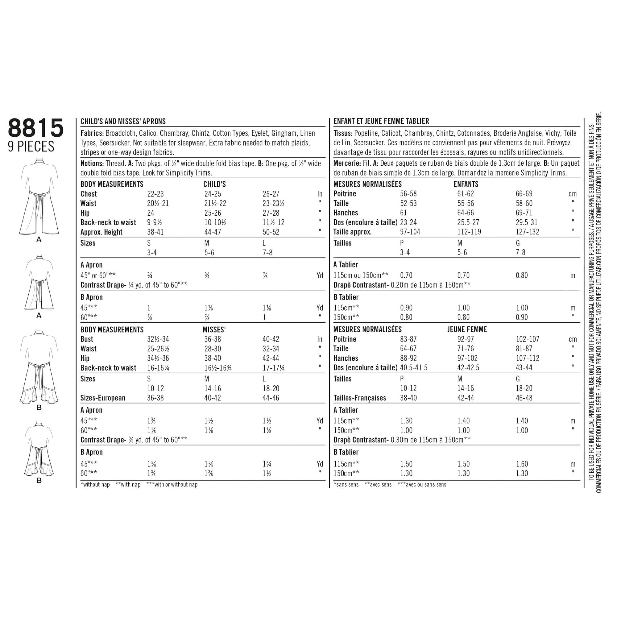 Simplicity® Pattern CS8815 (S-M-L)